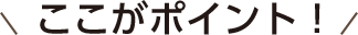 ここがポイント！