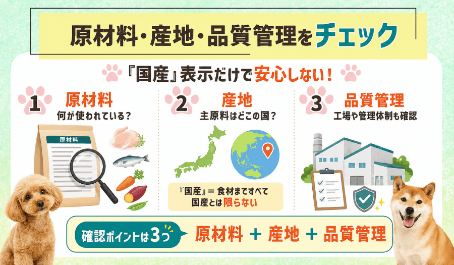 原材料・産地・品質管理をチェック