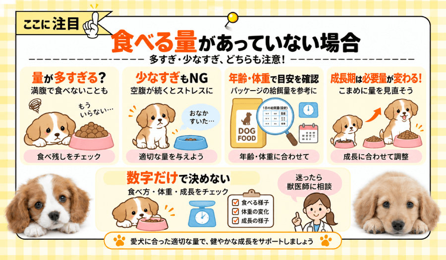 食べる量があっていない