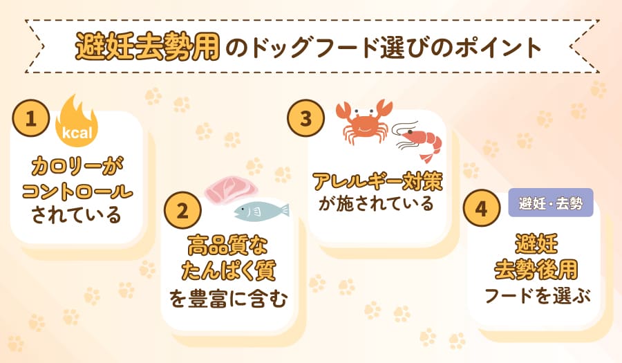 避妊去勢用のドッグフード選びのポイント