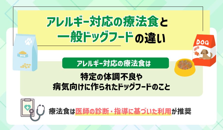 アレルギー対応の療法食と一般ドッグフードの違い